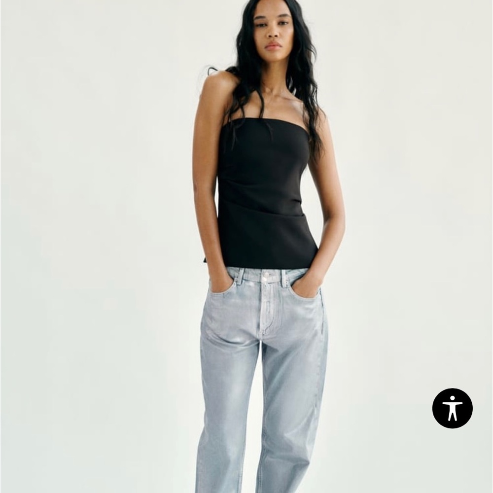 Zara Black Strapless Top. Size small